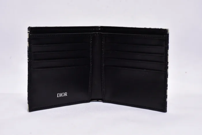 Dior Full White Cloth Leather Wallet - Image 3