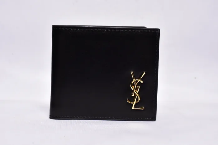 YSL Shine Black Leather Wallet - Image 2