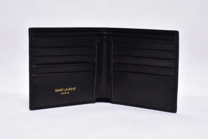 YSL Shine Black Leather Wallet - Image 4