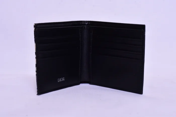 Dior White Cloth Leather Wallet - Image 3