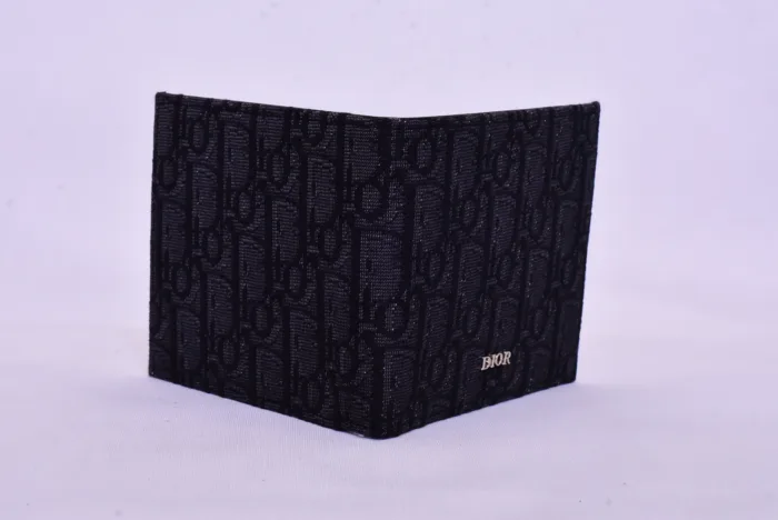 Dior Full Black Cloth Leather Wallet - Image 2