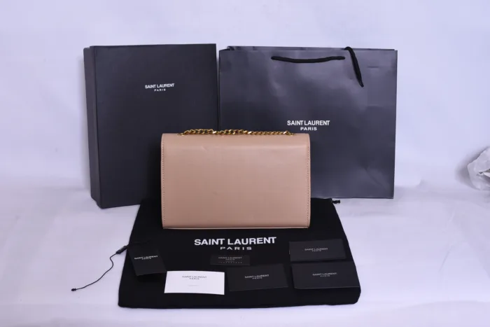 YSL Golden Logo Light Brown Bag - Image 4