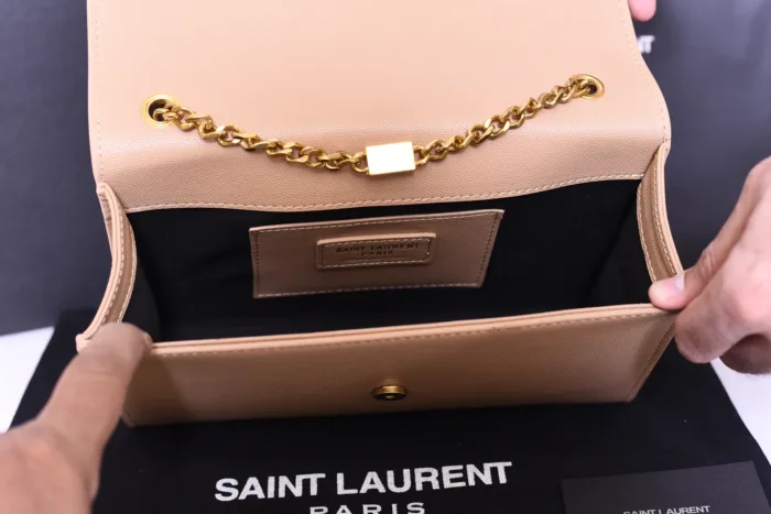 YSL Golden Logo Light Brown Bag - Image 5