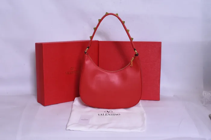 Valentino Golden Logo Red Bag - Image 3