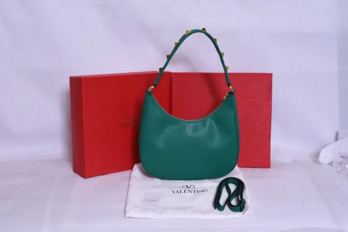 Valentino Golden Logo Green Bag - Image 3