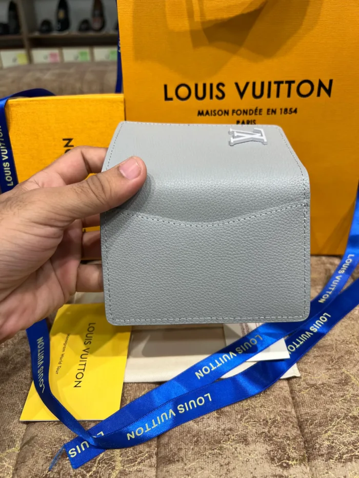 LV White Logo Pocket Organizer Wallet - Image 6