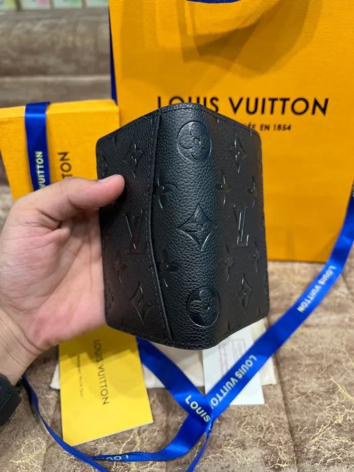 LV Black Embossed Pocket Organizer Wallet - Image 2