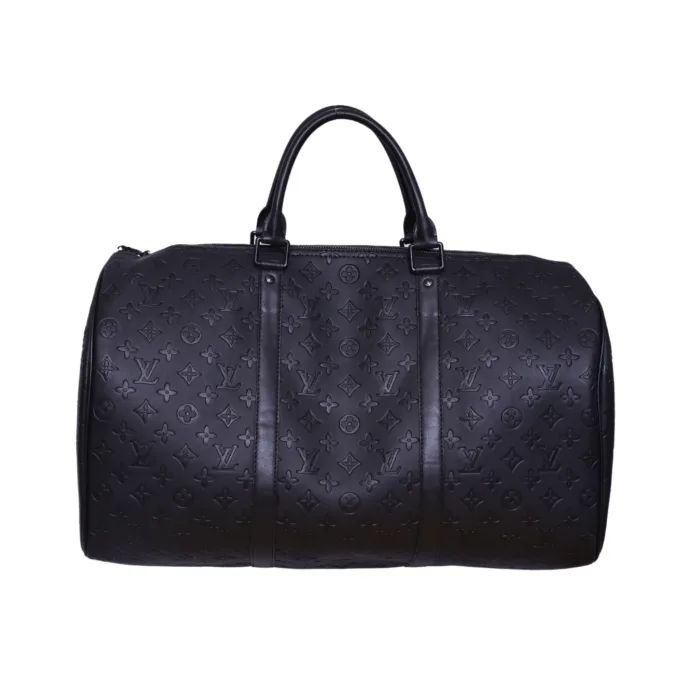 LV Black Embossed Leather Travel Bag