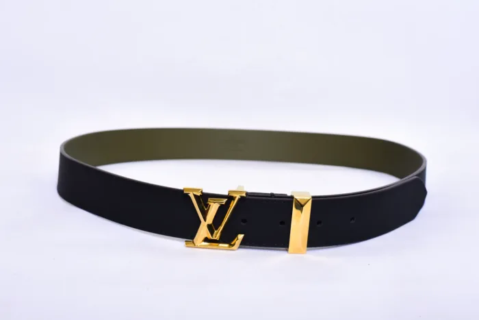 Louis.Vuitton Golden Logo Black Belt - Image 2