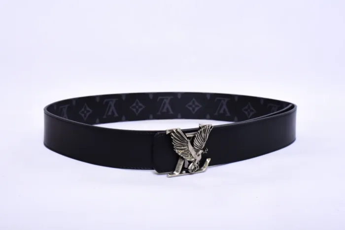 Louis.Vuitton Silver Logo Black Belt - Image 4