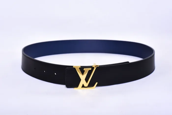 Louis.Vuitton Golden Logo Black Blue Belt - Image 3