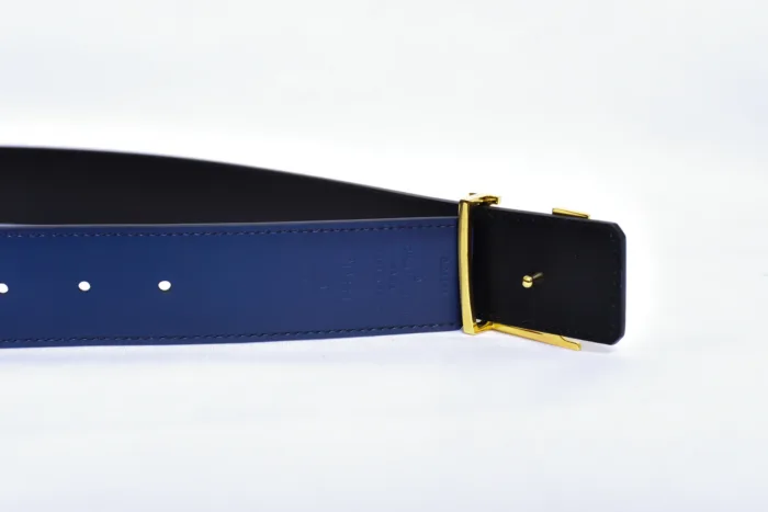 Louis.Vuitton Golden Logo Black Blue Belt - Image 5