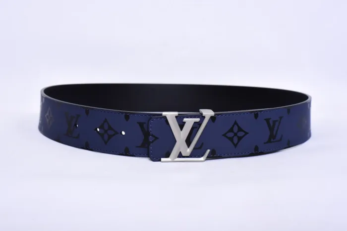 Louis.Vuitton Logo Print Black Blue Belt - Image 3