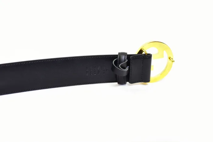 Gucci Golden Logo Black Belt - Image 2