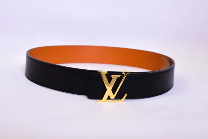 Louis.Vuitton Logo Orange Black Belt - Image 3