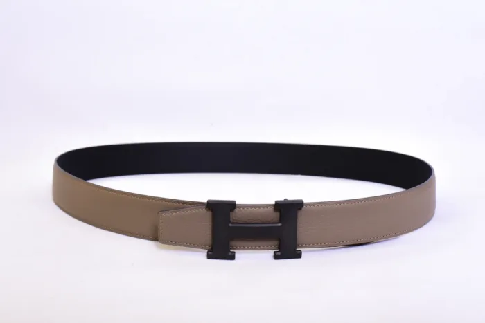 Hermes Black Logo Grey Belt - Image 2