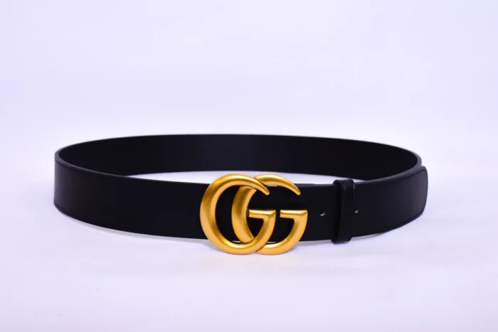 Gucci GG Golden Logo Black Belt - Image 4