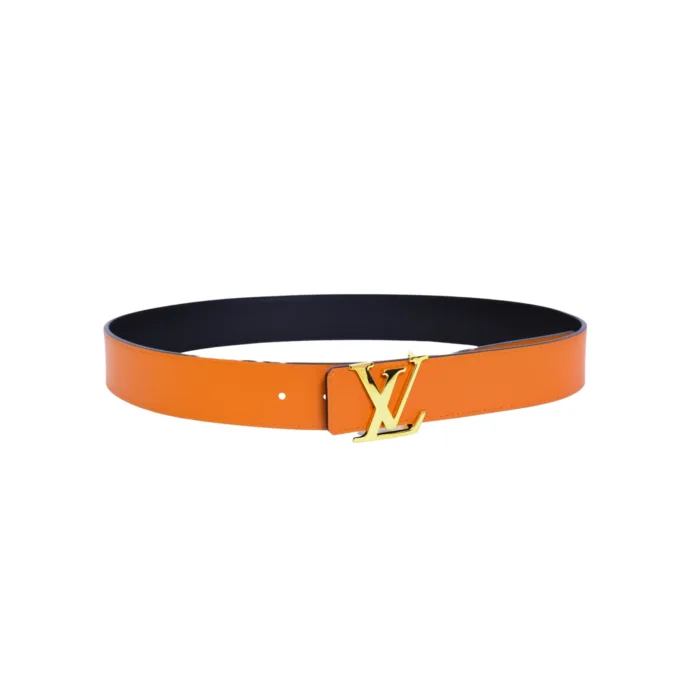 Louis.Vuitton Logo Orange Black Belt - Image 2