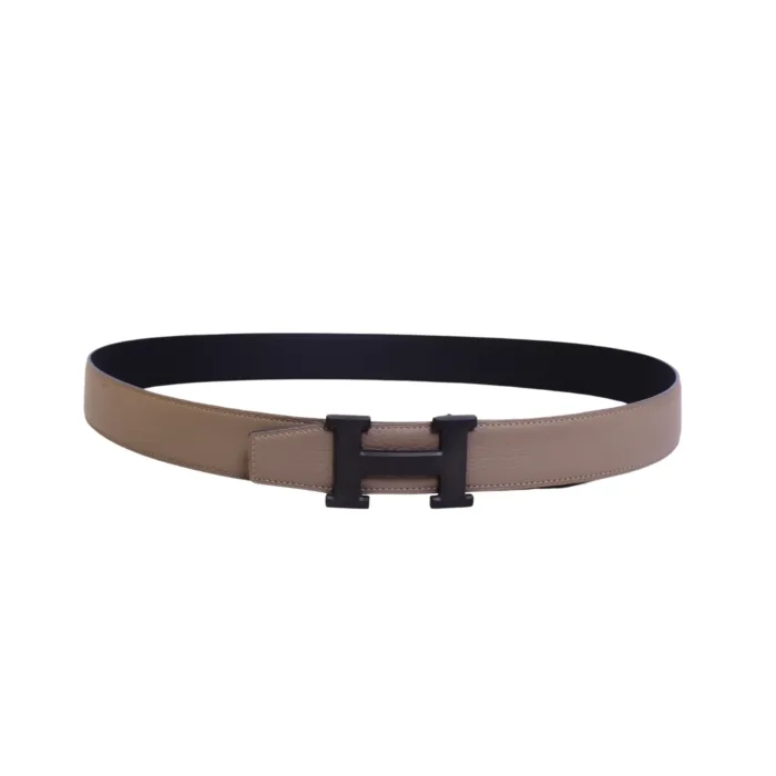 Hermes Black Logo Grey Belt - Image 5