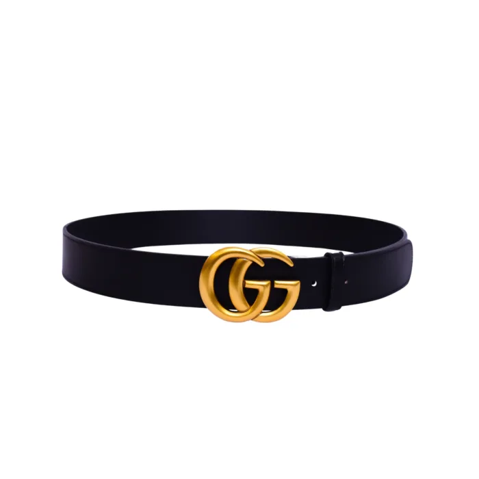 Gucci GG Golden Logo Black Belt - Image 2